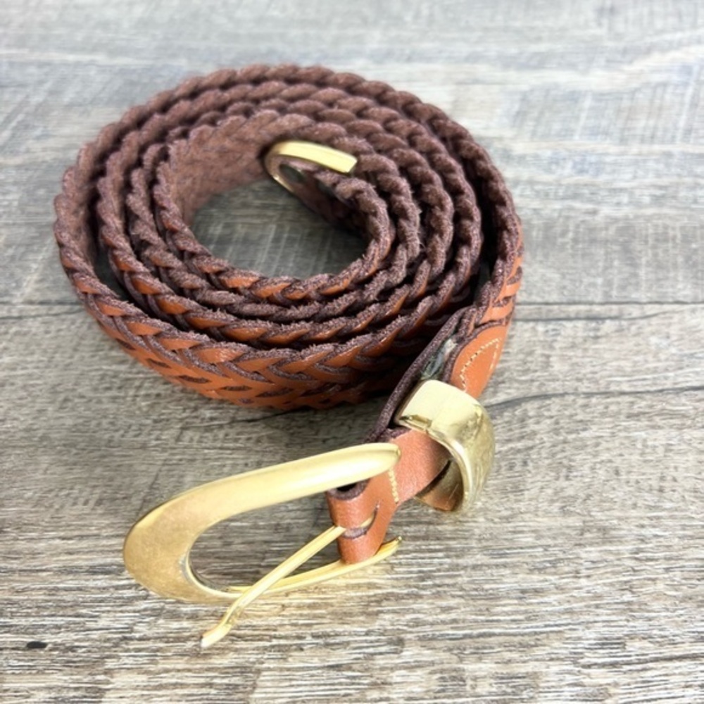 Leather braided belt M/L‎ womens granola girl boho